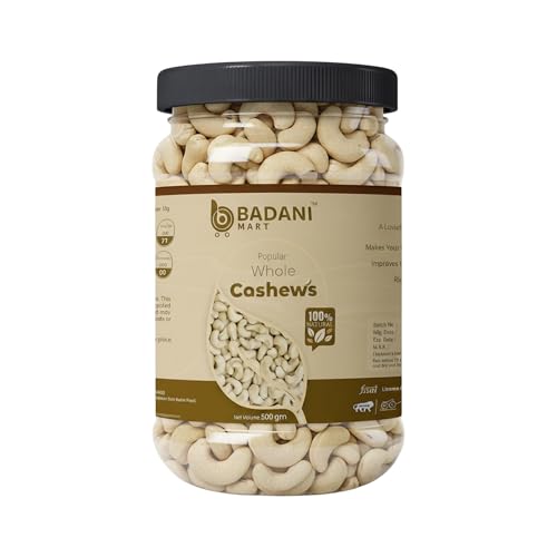 Image of Premium Cashew 500gm | Whole & Crunchy Kaju Dry Fruits | Fresh, Natural & Carefully Selected Unsalted Cashew Nuts for Daily Use, Snacking, Cooking & Sweets