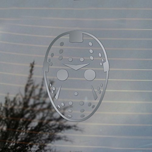 Cosplay & Fan Gear Hockey Mask Horror Vinyl Decal (Silver)