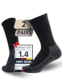 Juclise Alpaca Wool Warm Hiking Socks Heavyweight, Winter Crew Calf Work Boot Socks Thick Thermal Fleece Moisture Wicking Anti Blister Cushioned Hunting Skiing Camping Merino (Black L)