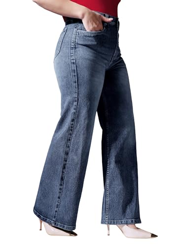 Image of Miss Chase A+ Women's Bootcut High Rise Regular Length Stretchable Denim Jeans