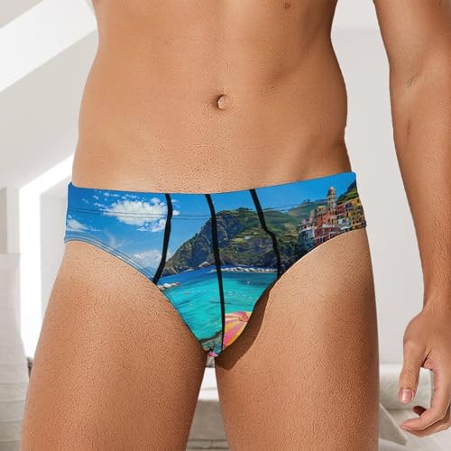 Cinque Terre Italy Beach Men’s Underwear Boxer Briefs Breathable and Soft Panties4
