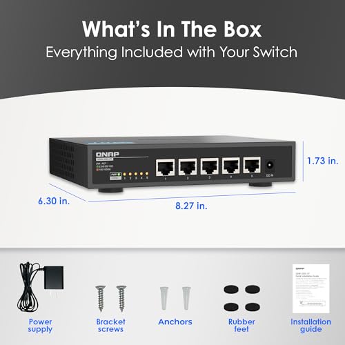 Image of QNAP QSW-3205-5T-US 5-Port 10GBASE-T Unmanaged Switch