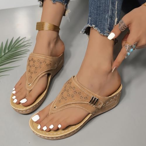 Sandals for Women Size 7 Indoor Shoe Sandal for Women Size 6 Comfy Sandals for Ladies Uk Ladies Bunion Sandal Sliders Wide Fit Leather Slip Shoes White Slippers - Image 5