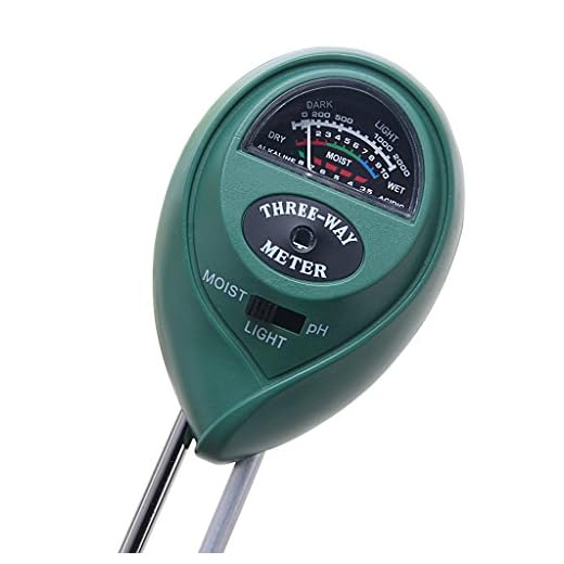 Rockrok Soil PH Meter, 3-in-1 Moisture Acidity Sunlight Tester Kit for Indoor Outdoor Garden Farm Plants Lawn Testing