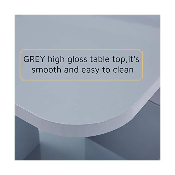 GOLDFAN High Gloss Side End Table Modern Coffee Table with Glass Storage Shelves Bedside Tables for Living Room Lounge - Image 4