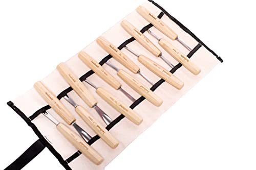 Seabotek Full Size Wood Carving Tools Set Of 12 With Canvas Bag - Gouges And Carving Chisels For Beginners, Hobbyists And Professionals #TOP3