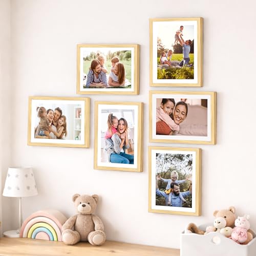 Image of Art Street Family Photo Frame Set of 6 for Wall Decor, Wooden Finish Collage Picture Frames for Living Room, Bedroom & Home Decoration, Multi-Size Wall Hanging Gallery Frame Set, (Size, 4x6 Inch)