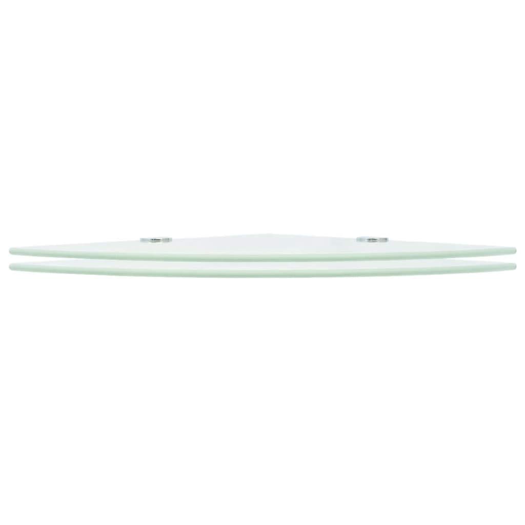 HaoChrymec Étagères d'angle with Verre Trempé, Design Élégant, Capacité de Rangement Idéale, Étagère Murale Chambre, Bibliothèque Murale, Blanc, 35 x 35 cm
