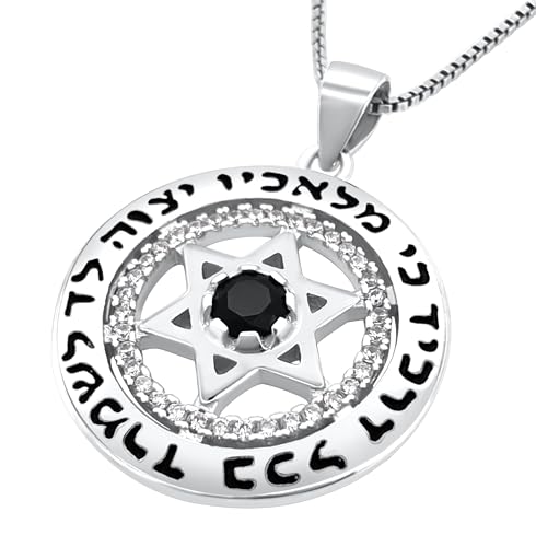 TALISMAN4U Psalm 91 Star of David Pendant Sterling Silver Hebrew Necklace for Men Protection Kabbalah Jewish Jewelry Silver Chain Gift Box2