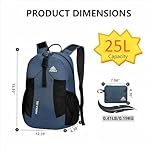 Lightweight Packable Backpack 25L Small Lightweight Backpack for Travel Hiking Daypack Foldable Daypack for Women Men Blue - Image 3