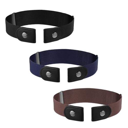 JIYIN 3 Stück Gürtel Ohne Schnalle Kinder, Kindergürtel Ohne Schnalle Elastischer Stretch Gürtel Unsichtbare Stretchgürtel für Jungen Mädchen Schuluniform Jeans