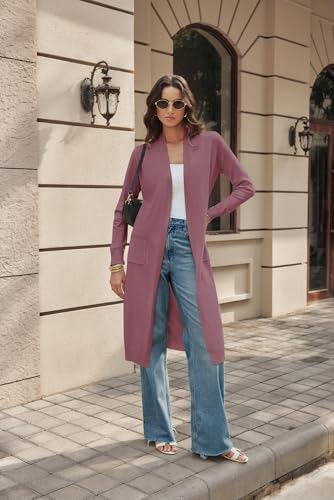 Image of GRACE KARIN Essential Solid Open Front Maxi Long Knitted Cardigan Sweater for Women