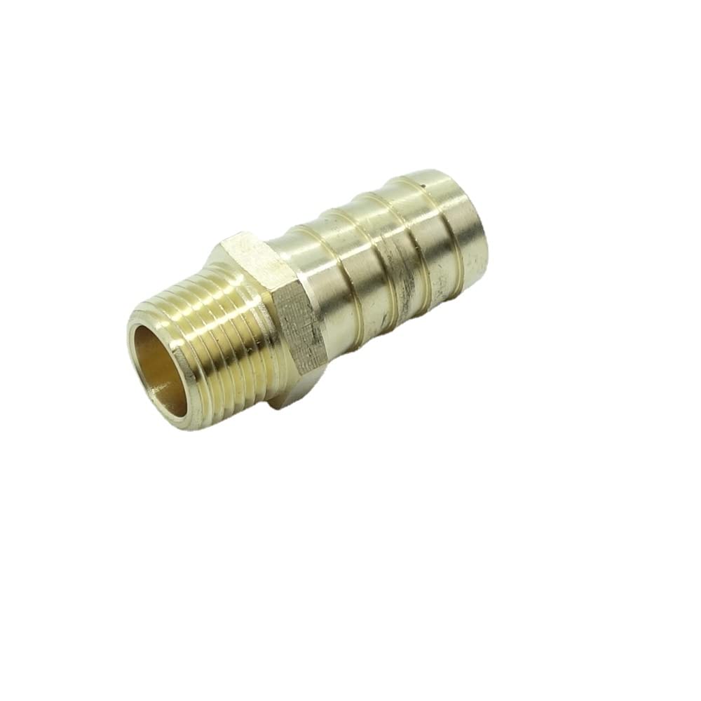 5 Pcs Brass Hose Barb Fittings 1/2" Barb to 1/2 NPT Male Pipe Adapter — view 8