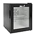 MaxxHome Mini frigo tavolo mono porta 38L - 230V, design Retrò, adatto per casa, ufficio e altre applicazioni domestiche - (Colore nero/vetro)