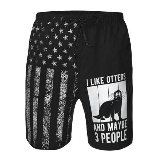 Vintage Retro Funny Otter Lovers Gift Mens Swim Trunks Quick Dry Swim Shorts Mens Swimsuit Board Shorts with Pockets4