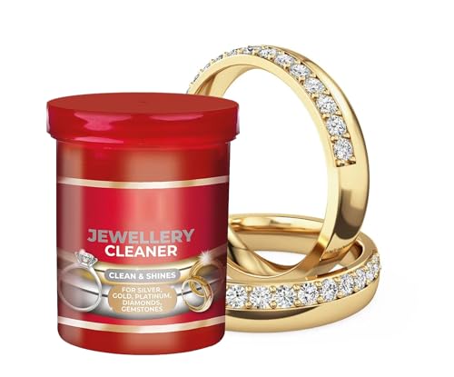 Jewellery Cleaner Solution Liquid Effective Ring Cleaning Bath With Basket Cleans And Shines Gold Silver Gemstones Jewel Platinum Diamonds Earring Watch Fine Dress Jewelry Restores Brilliance (145ml)