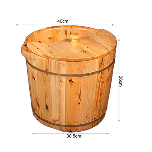 Barril de madera para spa de pies de cedro natural miniatura 4