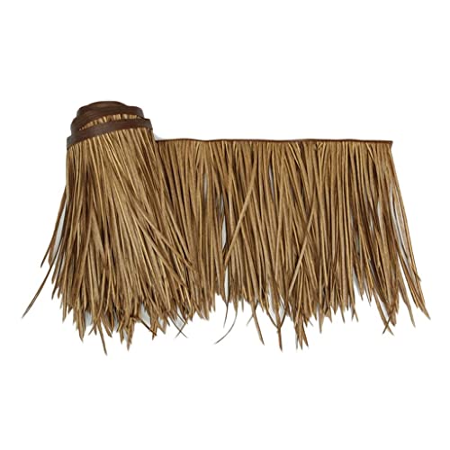 人工茅葺き屋根、偽物の藁、椰子の葉PE PVCプラスチック、人工茅葺き屋根、アンティークタイル偽の茅葺き屋根プラスチック製の毛皮の草人工藁偽の茅葺 庭の小屋、ガゼボ、パラソル用(Yellow d,0.5x6m/1.64X19.7ft)