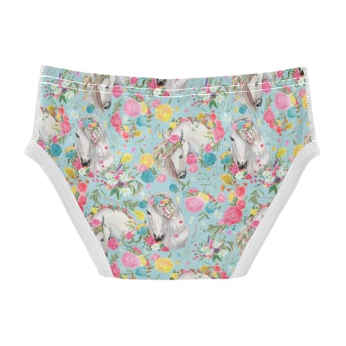 Boys' Exclusive Briefs Toddler Underwear 95% Combed Cotton Boxerbriefs 2T Floral Unicorn Pattern 92
