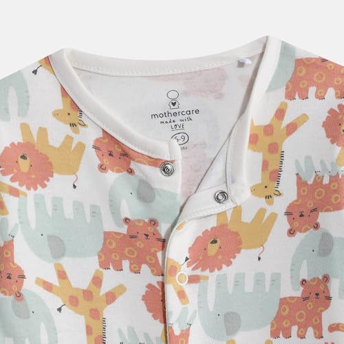 Image of Mothercare Sleepsuit Sleeveless Cotton Apple Print Pack of 5 Multicolour