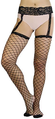 Image of ToBeInStyle Women's Attached Garter Belt Suspender Nylon Stocking Pantyhose