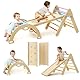 Mosebears Klettergerüst Indoor, Montessori kletterdreieck mit Rutsche, Kletterbogen, Stabilem Baby-Klettergerüst und Kletterdreieck