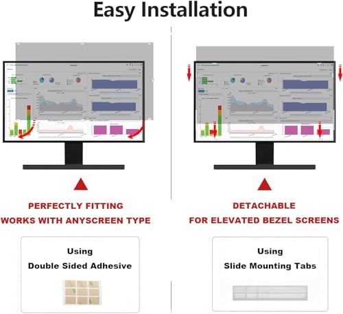 Image of 27 Inch Computer Privacy Screen Shield for 16:9 Widescreen Desktop Monitor Anti-Glare Blue Light Privacy Filter and Anti Spy Privacy Screen