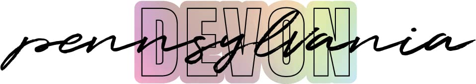 Devon Pennsylvania Souvenir Vinyl Decal Sticker Holographic Script Design 4 Inch