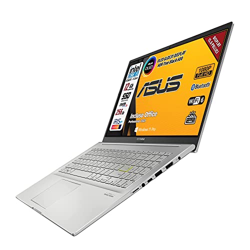 ASUS Vivobook notebook, Cpu Intel i5 11 Th, SSHD da 1256Gb, 12 Gb DDR4, Display da 15,6 FULL HD, wi-fi, 4 Usb, Bt, Win 11 Pro, Office Pro 2021 Pronto All'uso Gar. Ita