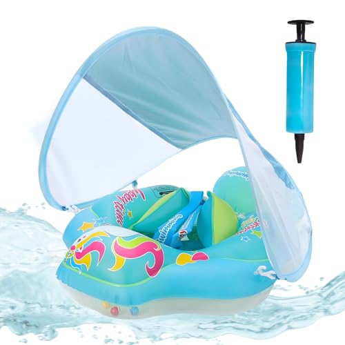 Bouee bebe avec pare soleil ACTOYS pour protéger la peau de votre enfant à la piscine
