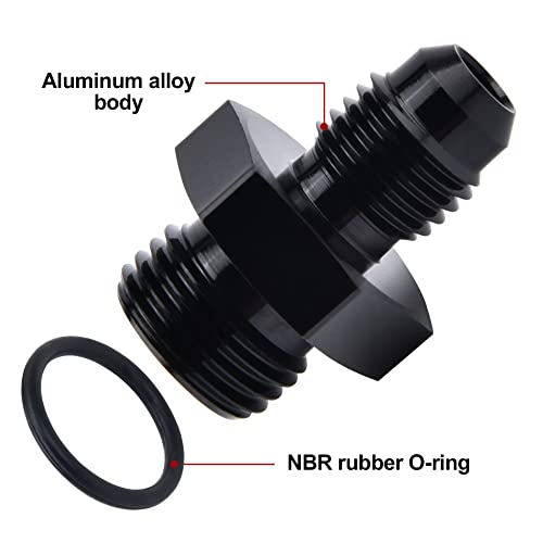 Image of EVIL ENERGY 4AN Flare to 6AN ORB Male Fuel Rail Adapter Fitting Black 2Pcs