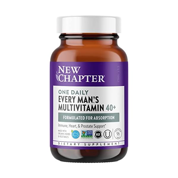 New Chapter Men's Multivitamin 40 Plus for Energy, Heart, Prostate + Immune Support with 20 Fermented Nutrients -- Every…