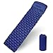 Matelas Camping, Tapis de Couchage avec Oreiller de Gonflable Matelas Randonnée Pliable et Imperméable pour Camping, Voyage, Randonnée 193 * 57 * 6cm (Bleu Fonce 21)
