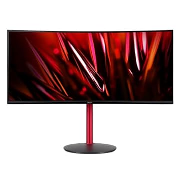 Monitor Gamer Nitro series XZ342CU S3 Tela de 34 com resolução Ultra Wide LED VA 180Hz 1MS Tecnologia Game Mode Tecnologia AMD Free Sync Premium, Com ajustes ergonômicos Preto