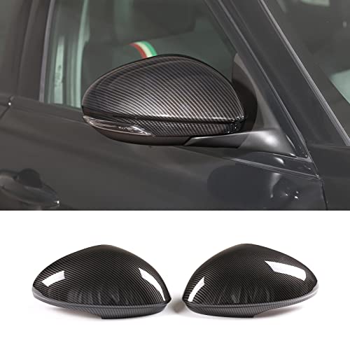 LLKUANG Car Rearview Mirror Cap Decoration Cover Compatible with Alfa Romeo Giulia 2017 2018 2019 2020 2021 2022 (Carbon Fiber Style) by LLKUANG - Image 8