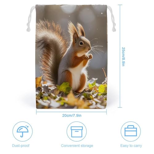 Drawstring Storage Bag Sports Cinch Sack Autumn Squirrel Gym String Bags for Travel Swimming Beach2