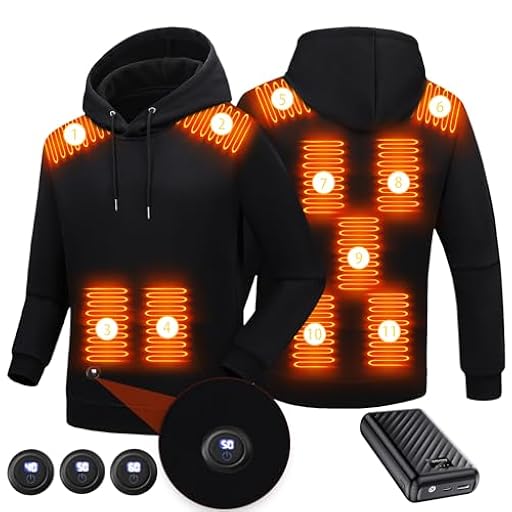 Sudadera con Capucha con 7.4V 27000mAH Batería,sudadera calefacción 11 Zonas 3 Temperaturas Eléctrica Chaqueta Calefactable térmica para Hombre Mujer (FR/ES, Letras, XL, Regular, Regular, Negro) | Ya disponible en tu tienda friki favorita! En mundofriki.es! Sudadera con Capucha con 7.4V 27000mAH Batería,sudadera calefacción 11 Zonas 3 Temperaturas Eléctrica Chaqueta Calefactable térmica para Hombre Mujer (FR/ES, Letras, XL, Regular, Regular, Negro) | Ya disponible en tu tienda friki favorita! En mundofriki.es!