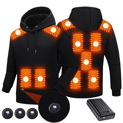 Sudadera con Capucha con 7.4V 27000mAH Batería,sudadera