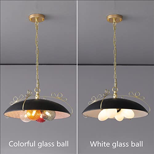 Lampe à suspension moderne en métal noir avec éclairage LED de couleur - 2