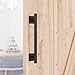 SMARTSTANDARD 12" Antique Rustic Handmade Barn Door Handle Black Flush Square Base Handle Pull for Gate Door Cabinet