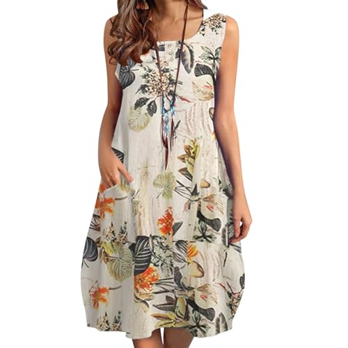Robe de plage musulmane imprimé floral sans manches pour femme