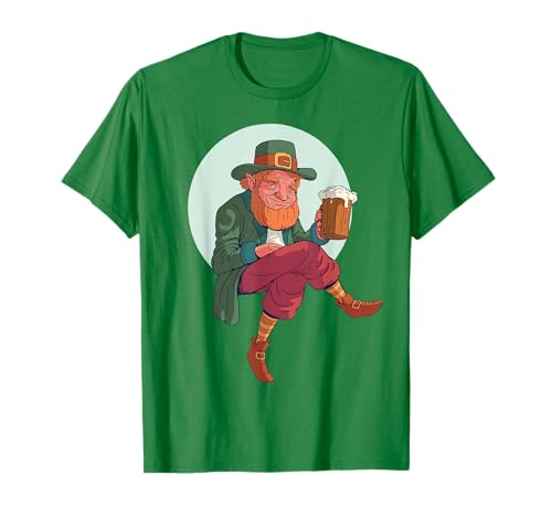 Funny Leprechaun Drinking Beer St. Patrick's Day Gifts T-Shirt
