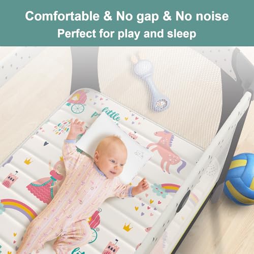 Image of 3 Inch 38 inch Lx26 W Play n Go Mattress, No Gaps Edge Reinforcement High Density Foam, Odorless and Steady, Certipur-us and Oeko -tex Certified, Princess