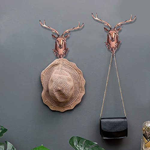 Wall Hanging Hook, Resin Animal Shape Bathroom Wall Towel Hanging Hook Coat Hat Keys Hanger Coat Hanger for Wall(Antique Copper) - Image 2