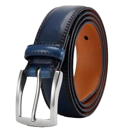 Men's Classic Pin Buckle Genuine Leather Belt Male Strap Business Dress Belts