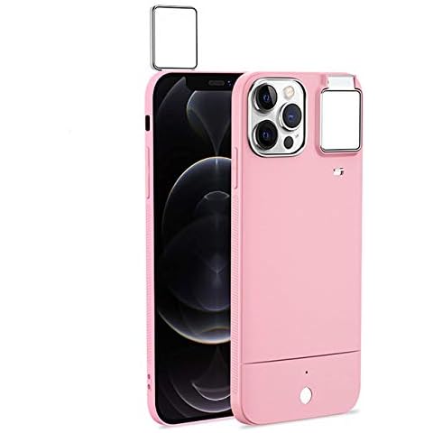 Selfie Ring Light Case for iPhone 12/11 Pro Max Series, 3 Model Light Effect, Illuminated LED Selfie Luminous Flashlight Phone Case Cover