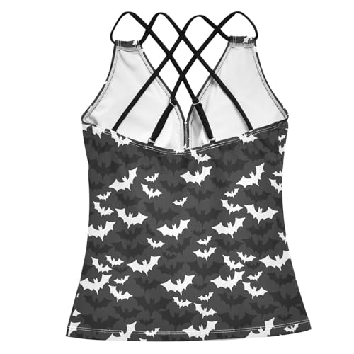 Women's Tankini Top Cross Back Swimsuits V-Neck Adjustable Straps Bathing Suits Top Only2