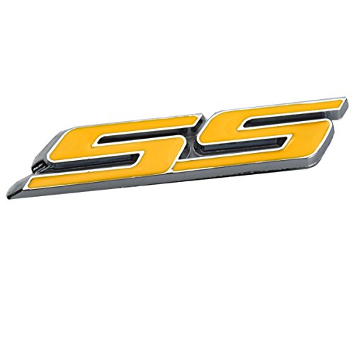 Image of Aimoll 2pcs SS Emblems ABS Sticker 3D Logo for Impala Cobalt Camaro 2010 2011 2012 2013 2014 2015 2016 2017. (Yellow)