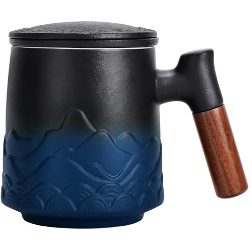 DISDADA Teetasse mit Deckel und Sieb Keramik Teebecher mit Sieb und...