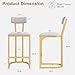 GarveeHome Bar Stools Set of 2, Counter Height Bar Stools, Curved Back with Metal Frame Island Chairs with Upholstered Modern Tall Barstools Counter Stools for Kitchen Dining Room (Gold)